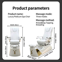 Fauteuil de pédicure électrique inclinable pour salon de manucure, avec spa pour les pieds et fonction de massage par remous