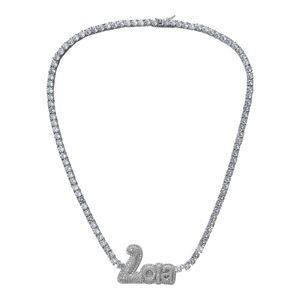Monili di bling Ghiacciato Placcato Oro Delle Donne Rapper Tennis collana Personalizzato <span class=keywords><strong>Nome</strong></span> Della Catena con il Pendente DELLA CZ - Product Image 2