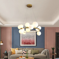 Nordique minimaliste planète bulle boule lustre boule de verre lampes françaises haricots magiques nuage lune suspendu plafonnier
