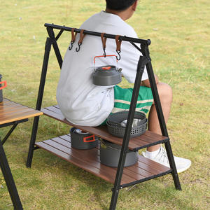 Étagère de camping en plein air, organisateur pliable multi-niveaux, support de rangement portable pour la randonnée, le pique-nique, la plage, les activités de plein air - Product Image 3