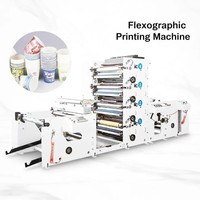 Presse d'impression flexographique entièrement automatique à alimentation par rouleaux, 4 ou 6 couleurs, type empilable, pour l'impression de gobelets et de bols en papier jetables