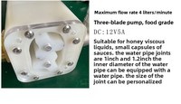 Pompe à engrenages sanitaire de qualité alimentaire 12V pour transfert de fluide haute pression, pompe à rotor à trois pales pour miel, pâte de sésame