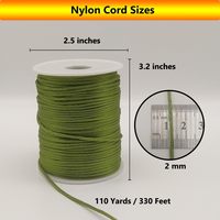Cordon en nylon satiné de qualité supérieure de 2 mm, 330 pieds, fil soyeux pour la fabrication de bijoux, bracelets, colliers, nœuds chinois