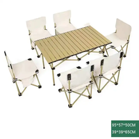 Mobilier d'extérieur bon marché, table de camping portable, pliable, pliable, robuste, en aluminium, pour barbecue, pique-nique, table et chaises