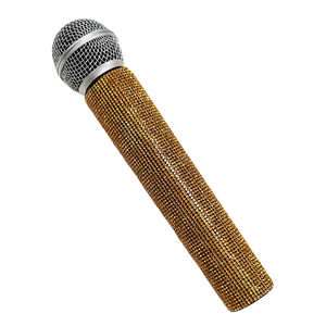 Micro giả mic Bling thạch sáng Microphone Prop nhựa chơi Microphone giả vờ long lanh - Product Image 3