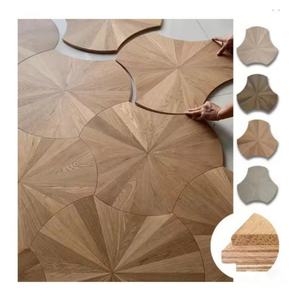 <span class=keywords><strong>Parquet</strong></span> en bois d'ingénierie de qualité supérieure certifié FSC - Chêne/Noyer noir Motif lotus Grade AA Sous-couche en eucalyptus + hêtre - Product Image 3
