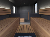 Ruang Sauna kayu Solid 2-8 orang, dapat disesuaikan, ruang Sauna luar ruangan Modern kelas atas
