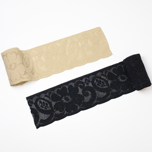 Изготовленный на заказ черный французский кружевной ремешок с силиконовым жаккардовым поясом Нескользящая трикотажная резинка Заводская поставка - Product Image 3