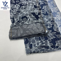 Tissu en jean jacquard tissé sergé de haute qualité, écologique, à motif floral, lavé, personnalisable pour sacs de garçons et de filles