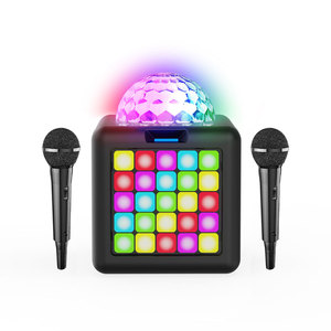 Venta al por mayor de calidad intermitente LED Party Karaoke altavoz inalámbrico con micrófono con cable - Product Image 5