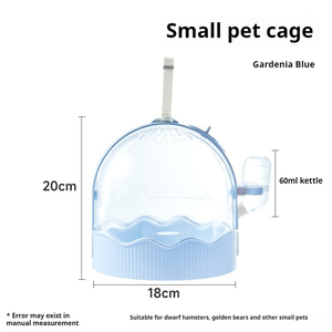 Pembawa hewan kecil portabel dengan botol air kandang <span class=keywords><strong>Hamster</strong></span> Mouse kotak perjalanan pola Solid jenis penutup bernapas untuk hewan peliharaan