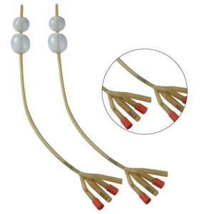 Sekali Pakai Silikon Dilapisi 4-Way <span class=keywords><strong>Double</strong></span> Balon Lateks <span class=keywords><strong>Foley</strong></span> Ureter Kateter - Product Image 5