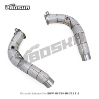 Tuyaux d'échappement en acier inoxydable pour BMW M5 M6 F10 F12 F13 F06 2012-2016 S63 4.4TT Downpipe à flux libre