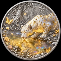 Pièces de monnaie en cuivre fin 999 de 1 oz, plaquées argent, avec impression couleur en gros, thème animaux fantastiques