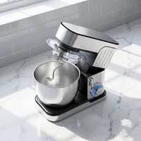 Batteur sur socle robuste 6L 1300W avec engrenages métalliques, mélangeur planétaire, tête inclinable, verrou de sécurité, bol en acier inoxydable pour boulangerie, pizzeria, hôtel