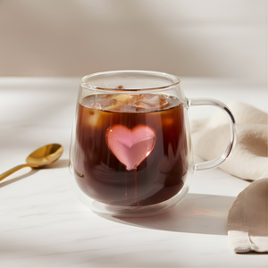 Taza <span class=keywords><strong>de</strong></span> Vidrio <span class=keywords><strong>de</strong></span> Borosilicato 3D con Forma <span class=keywords><strong>de</strong></span> Corazón Rosa Moderna Hecha a Mano, Resistente al Calor, Apta <span class=keywords><strong>para</strong></span> Alimentos, Estética y Romántica, <span class=keywords><strong>para</strong></span> Café/Té, Decoración del Hogar - Product Image 1