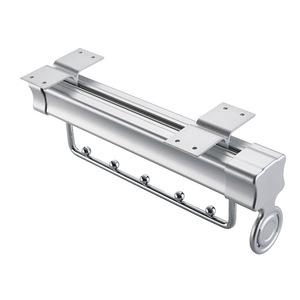 Double Row Ball Bearing <b>Slide</b> Aluminum Alloy Telescopic Clothes Hanger Wardrobe Ceiling Mount Detachable <b>Drawer</b> Rail - Product Image 1