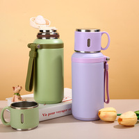 Gobelet isotherme en acier inoxydable 316 avec couvercle-bol, grande capacité, portable, tasse à eau avec sangle de transport amovible