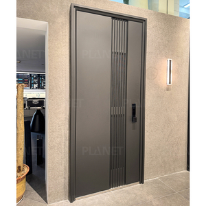 <span class=keywords><strong>Porte</strong></span> d'entrée de villa minimaliste en métal antivol, <span class=keywords><strong>porte</strong></span> principale de luxe en aluminium moulé, portes d'entrée modernes en acier pour villa - Product Image 1