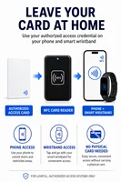 Carte intelligente NFC 13,56 MHz avec lecteur de carte IC/ID Bluetooth 125K/250K
