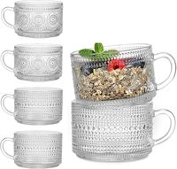 Tasses à café vintage 14oz conteneurs d'avoine de nuit tasses à café en verre cadeau pour Cappuccino Latte café Bar accessoires petit déjeuner