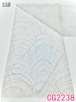 Tissu en dentelle de tulle de luxe fait main avec perles et sequins, broderie de haute qualité, pour robe de mariée vintage