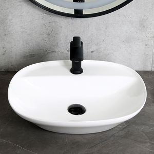 Lavabo moderne de petite taille Lavabos de salle de bains en céramique blanche pour hôtel - Product Image 4