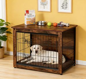 Cage pour chien en fer et bois, meubles pour animaux de compagnie, cages pour chiens de grande taille, chenils en métal - Product Image 1