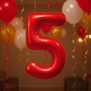 Party Love Number Balloon Red 100cm Metallic Foil <b>Birthday</b> Party <b>Decor</b> Kids Celebration Supplies - Product Image 3