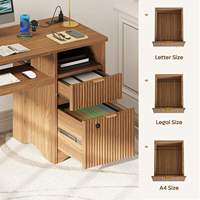Bureau d'ordinateur moderne pour la maison, le bureau ou la chambre, en chêne brun, 47 pouces, avec tiroir de rangement et étagères réglables