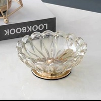 Modern luxe glazen fruitschaalset van 2, voedselveilig, gepolijst, voor thuisdecoratie en gebruik op de salontafel bij feestjes
