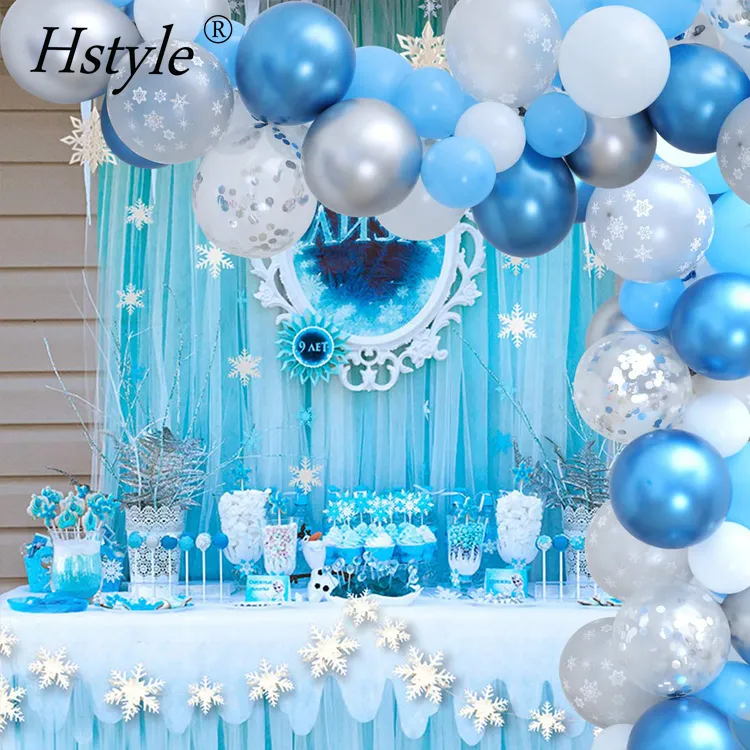 Ice Frozen Theme Party Schneeflocke Ballon Bogen Garlad Kit für Prinzessin Party Favor Foto Hintergrund Dekorationen SET0397