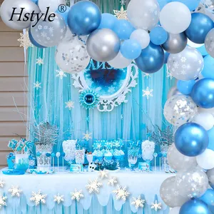 Hielo congelado tema Fiesta de copo de nieve globo arco Garlad Kit para la princesa fiesta foto telón de fondo decoración SET0397