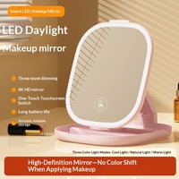 Miroir de maquillage intelligent portable pliable à LED carré, best-seller en stock, de Guangdong, idéal pour les dortoirs étudiants