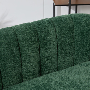 Canapé convertible en chenille en forme de L de 50,2 pouces de large avec pieds en métal, capitonné, 2 places, pour salons de villas - Product Image 5
