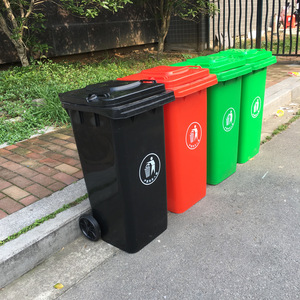 Contenedores de basura de 120L para carreteras, contenedores de basura para zonas residenciales, contenedores de basura de plástico de 100L, contenedores de basura para saneamiento municipal - Product Image 3