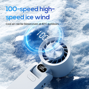 Foldable Portable High Speed <b>Ice</b> Cooling Handheld Fan Three-Speed Rechargeable 4000mAh Battery Hands-Free Plastic Outdoor <b>Cooler</b> - Product Image 5