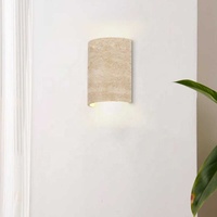 Wabi Sabi Applique Murale en Travertin Jaune Étanche LED Support Lumière Couloir Escalier Décoration Lampe Murale de Chevet
