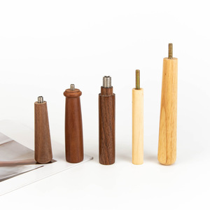Solid Wood Handles Cylindrical Walnut Furniture Handle And Knob Durable <b>Rustic</b> Design - Product Image 3
