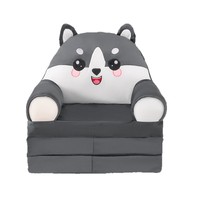 Canapé pliant pour enfants, petit tabouret confortable en éponge, siège bébé dessin animé, rembourrage en coton PP, canapé en peluche Husky en gros
