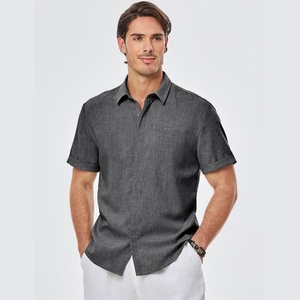 Chemises à manches courtes pour hommes, imprimées, col montant, décontractées, respirantes, pour la plage, l'été, avec poche, ODM - Product Image 2