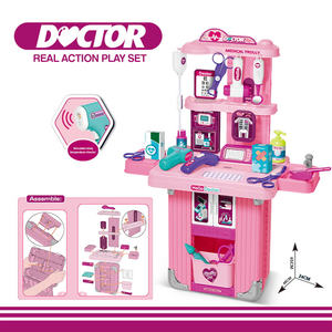 Taşınabilir okul öncesi plastik doktor bavul için tıbbi kiti oyna Pretend işık ses efektleri oyuncak çocuk yaratıcı için - Product Image 3