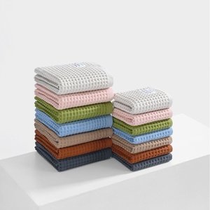 Serviettes <span class=keywords><strong>de</strong></span> <span class=keywords><strong>bain</strong></span> en <span class=keywords><strong>coton</strong></span> épais et respirant, motif <span class=keywords><strong>nid</strong></span> <span class=keywords><strong>d</strong></span>'<span class=keywords><strong>abeille</strong></span>, pour adultes et enfants, absorbantes et à séchage rapide, vente en gros transfrontalière - Product Image 1