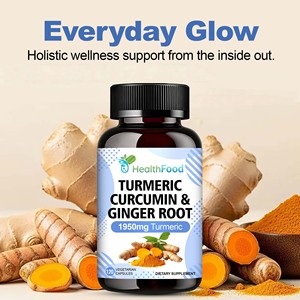 Cápsulas de Cúrcuma, Curcumina y Raíz de Jengibre Directas de Fábrica, Promueven un Sistema Inmunológico Saludable y un Equilibrio Digestivo - Product Image 1