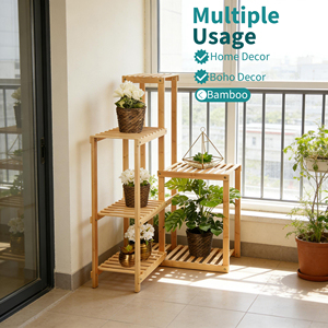 Support à plantes <span class=keywords><strong>en</strong></span> bambou sur mesure, étagère pour plantes, <span class=keywords><strong>porte</strong></span>-pot de fleurs - Product Image 2