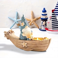 Nouvelle Sculpture Artisanale en Résine de Noël, Gnome de Noël pour Deux Personnes, Style Dessin Animé, Décoration de Bureau, Cadeaux Transfrontaliers