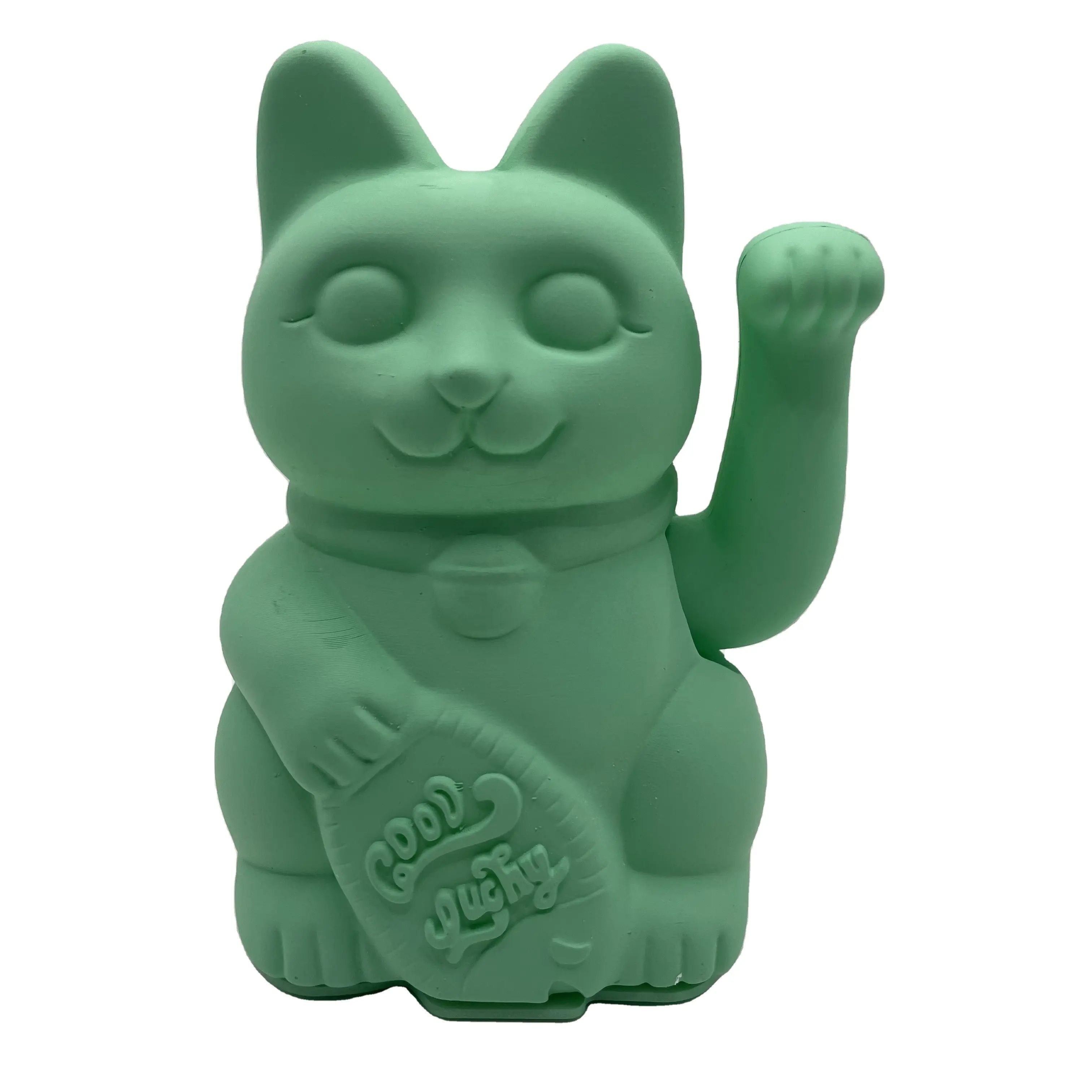 OEM venta al por mayor de plástico de color personalizado Maneki Neko hecho a mano gato de la suerte gato de La Fortuna decoración del hogar