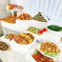 Présentoir en acrylique multifonctionnel personnalisé, ensemble cubique, banquet de mariage, buffet traiteur en acrylique, présentoir vertical pour aliments