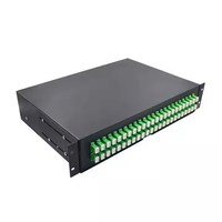 Chariot de distribution de fibres optiques ODF 48 ports, 19 pouces 2U, type tiroir, en acier laminé à froid noir mat, avec plateau de gestion des câbles