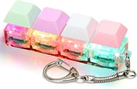 Porte-clés mécanique en plastique avec lumière LED, clavier anti-stress, jouet de décompression, macaron, diverses couleurs